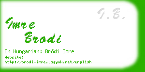 imre brodi business card